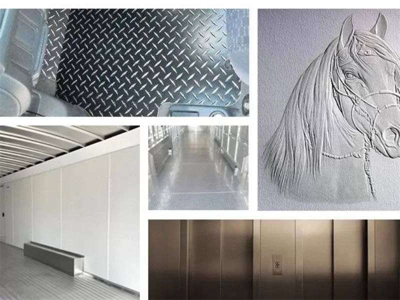 Stucco aluminum sheet with anti-corrosion properties for outdoor use