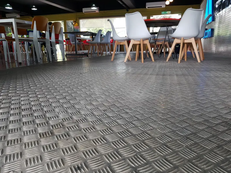 Aluminum tread plate sheet for industrial flooring